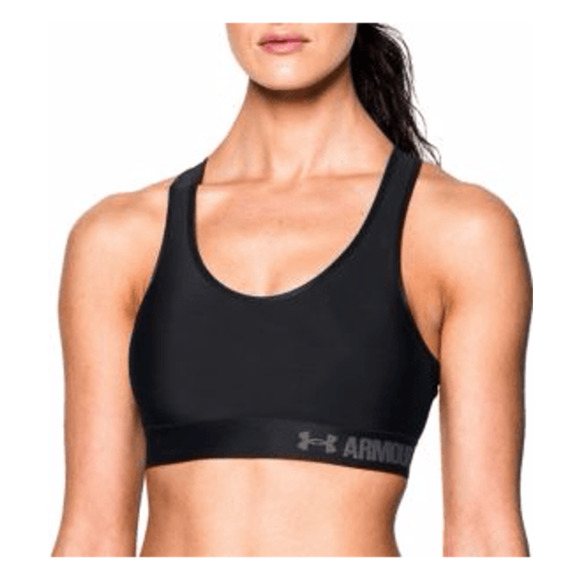 5/$25 Under Armour Mid Women's Sports Bra Racerback Black Size Small - Picture 1 of 4